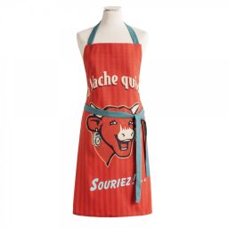 VACHE QUI RIT - TABLIER RETRO ROUGE