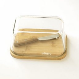 SET BEURRIER VERRE/BAMBOU + TARTINEUR