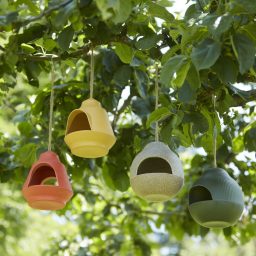 OISEAUX - MANGEOIRE EN FIBRE DE BAMBOU - OCRE