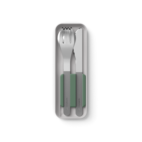 COUVERTS INOX 3 PIECES SLIM BOX VERT NATURAL – Image 2