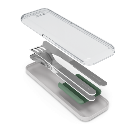 COUVERTS INOX 3 PIECES SLIM BOX VERT NATURAL – Image 3