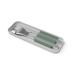 COUVERTS INOX 3 PIECES SLIM BOX VERT NATURAL