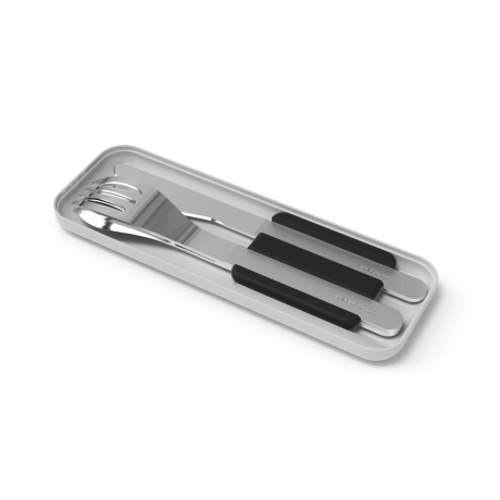 COUVERTS INOX 3 PIECES SLIM BOX - NOIR ONYX