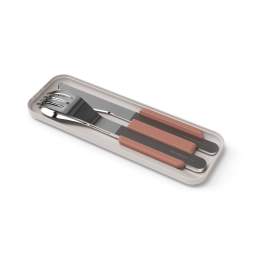 COUVERTS INOX 3 PIECES SLIM BOX - ROSE MOKA