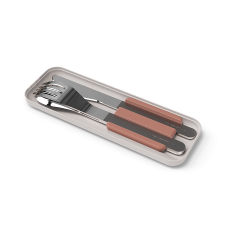 COUVERTS INOX 3 PIECES SLIM BOX - ROSE MOKA