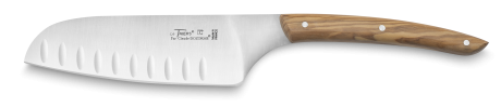 MANCHE OLIVIER - COUTEAU SANTOKU ALVEOLEE 13 cm