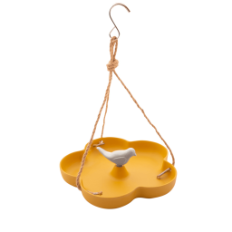 OISEAUX - BAIGNOIRE OU MANGEOIRE EN FIBRE DE BAMBOU - OCRE