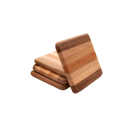 SET 4 DESSOUS DE VERRE EN BOIS RECYCLE