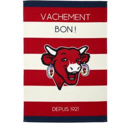 VACHE QUI RIT - TORCHON RAYE ROUGE