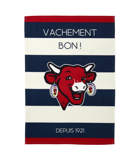 VACHE QUI RIT - TORCHON RAYE BLEU