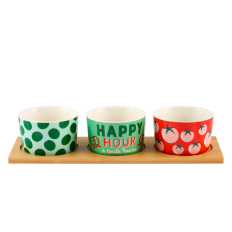 HAPPY HOUR - PLATEAU APERO RECTANGULAIRE AVEC 3 RAVIERS