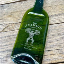PLANCHE APERITIF - BOUTEILLE PLATE VERTE - GRAVURE APEROPHILIE