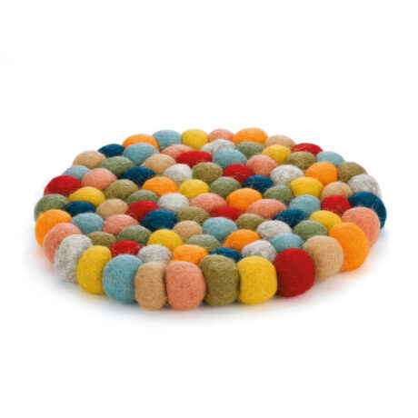 DESSOUS DE PLAT EN LAINE - ROND MULTICOLORE – Image 2