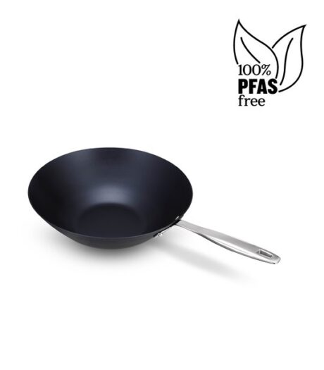 WOK ACIER CARBONE  BLEU 31 cm - MAESTRO
