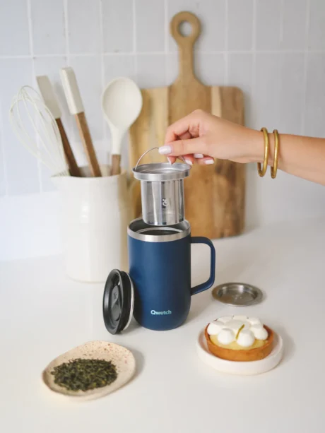 MUG/TISANIERE ISOTHERME INOX 470 ml - BLEU NUIT – Image 4