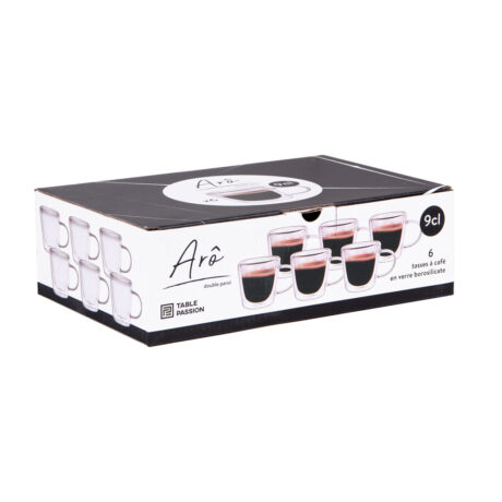 COFFRET 6 TASSES DOUBLE PAROI CAFE 9 cl – Image 2
