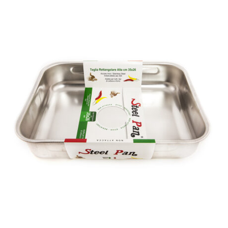 PLAT A FOUR INOX - 35x26x8 cm