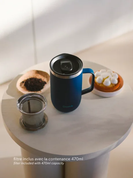 MUG/TISANIERE ISOTHERME INOX 470 ml - BLEU NUIT – Image 2