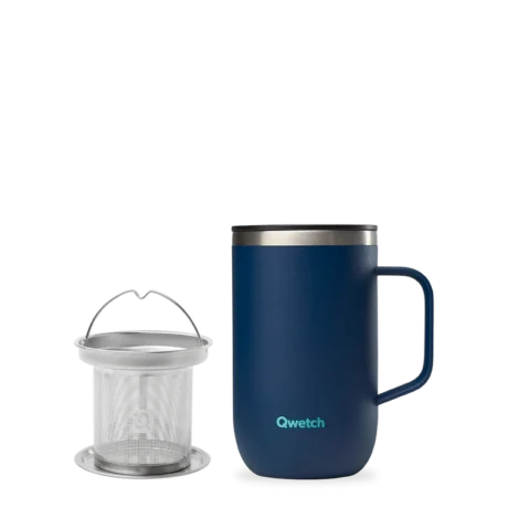MUG/TISANIERE ISOTHERME INOX 470 ml - BLEU NUIT