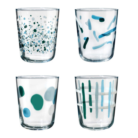 COFFRET 4 GOBELETS BAS - BLEU
