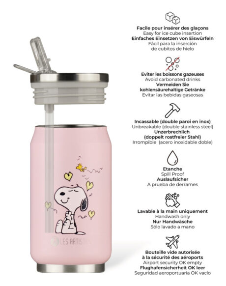 SNOOPY ENJOY PINK - CANETTE ISOTHERME 280 ml – Image 3