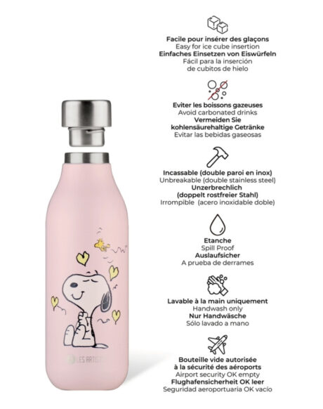 SNOOPY ENJOY PINK - BOUTEILLE ISOTHERME 500 ml – Image 3