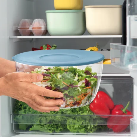 ESSOREUSE À SALADE AVEC COUVERCLE Ø 26 cm - GUZZINI - BLEU MAT – Image 5