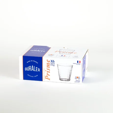 DURALEX - BOITE 6 GOBELETS BAS PRISME 22 cl - TRANSPARENT – Image 6