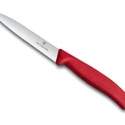 VICTORINOX - COUTEAU OFFICE LAME CRANTEE 10 cm - ROUGE