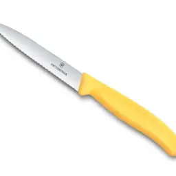 VICTORINOX - COUTEAU OFFICE LAME CRANTEE 10 cm - JAUNE