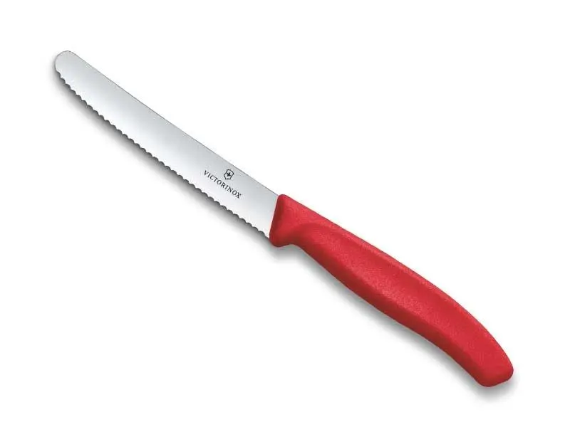 VICTORINOX - COUTEAU TOMATE/TABLE LAME CRANTEE 11 cm - GRENADE