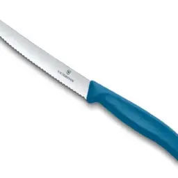 VICTORINOX - COUTEAU TOMATE/TABLE LAME CRANTEE 11 cm - BLEU