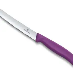 VICTORINOX - COUTEAU TOMATE/TABLE LAME CRANTEE 11 cm - VIOLET